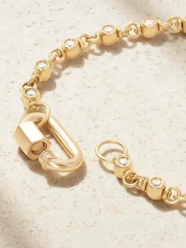 Marla Aaron Chubby Babylock + Small Canned Chain 18-karat Gold Diamond Bracelet | Thumbnail 3 Marla Aaron Chubby Babylock + Small Canned Chain 18-karat Gold Diamond Bracelet | Thumbnail 3