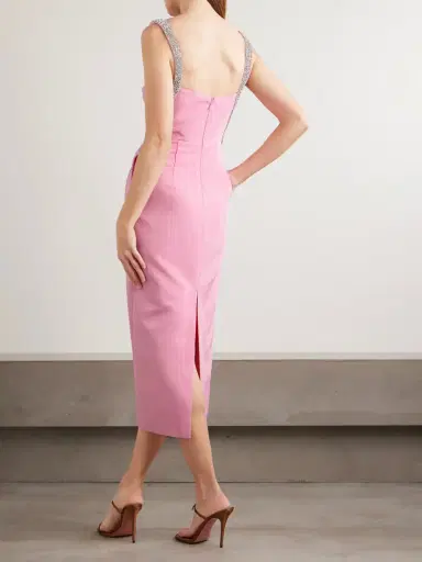Rebecca Vallance Amaro Crystal-embellished Pleated Taffeta Midi Dress | Thumbnail 3 Rebecca Vallance Amaro Crystal-embellished Pleated Taffeta Midi Dress | Thumbnail 3