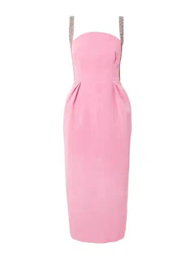 Rebecca Vallance Amaro Crystal-embellished Pleated Taffeta Midi Dress | Thumbnail 1 Rebecca Vallance Amaro Crystal-embellished Pleated Taffeta Midi Dress | Thumbnail 1