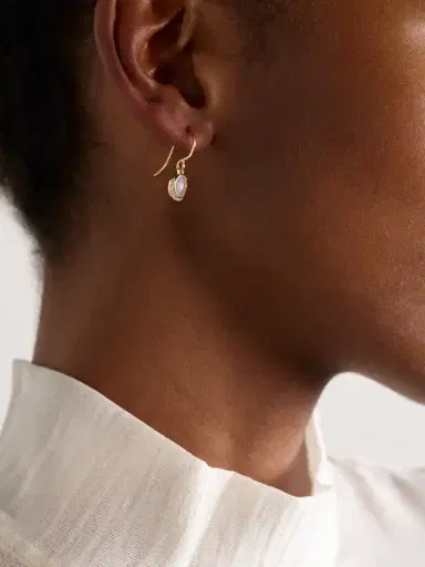 Melissa Joy Manning Crescent Moon 14-karat Recycled Gold, Diamond And Moonstone Earrings | Thumbnail 2 Melissa Joy Manning Crescent Moon 14-karat Recycled Gold, Diamond And Moonstone Earrings | Thumbnail 2