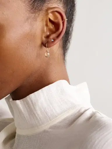 Melissa Joy Manning Crescent Moon 14-karat Recycled Gold, Diamond And Moonstone Earrings | Thumbnail 4 Melissa Joy Manning Crescent Moon 14-karat Recycled Gold, Diamond And Moonstone Earrings | Thumbnail 4
