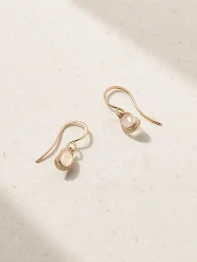 Melissa Joy Manning Crescent Moon 14-karat Recycled Gold, Diamond And Moonstone Earrings | Thumbnail 1 Melissa Joy Manning Crescent Moon 14-karat Recycled Gold, Diamond And Moonstone Earrings | Thumbnail 1