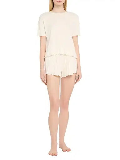 Eberjey Women's Pointelle-Knit Shorts - Ivory - Size XL | Thumbnail 2 Eberjey Women's Pointelle-Knit Shorts - Ivory - Size XL | Thumbnail 2