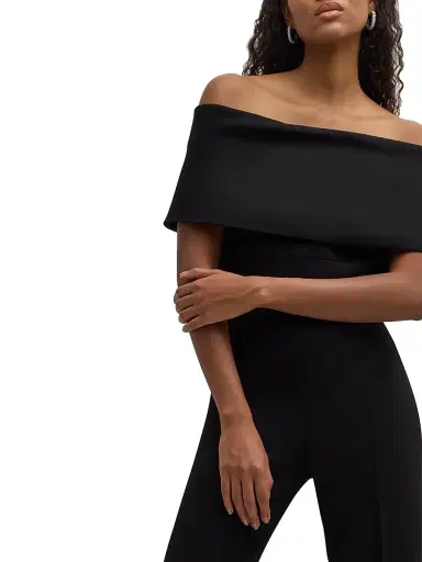 Lela Rose Women's Off-the-Shoulder Crêpe Jumpsuit | Thumbnail 6 Lela Rose Women's Off-the-Shoulder Crêpe Jumpsuit | Thumbnail 6