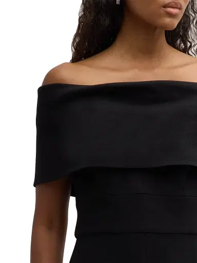 Lela Rose Women's Off-the-Shoulder Crêpe Jumpsuit | Thumbnail 7 Lela Rose Women's Off-the-Shoulder Crêpe Jumpsuit | Thumbnail 7