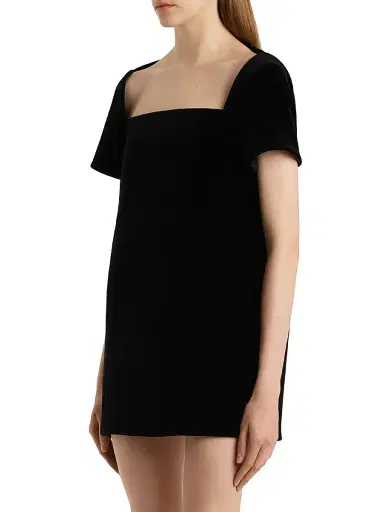 Khaite Women's Benji Velvet Shift Minidress - Black | Thumbnail 2 Khaite Women's Benji Velvet Shift Minidress - Black | Thumbnail 2