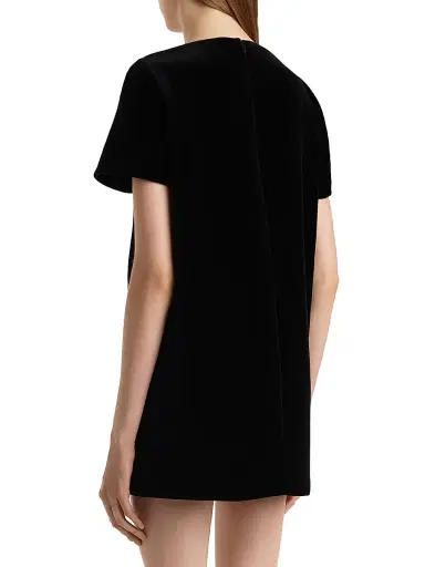 Khaite Women's Benji Velvet Shift Minidress - Black | Thumbnail 3 Khaite Women's Benji Velvet Shift Minidress - Black | Thumbnail 3