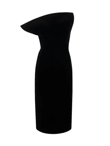 Khaite Women's Sato Strapless Sculpted Dress - Black | Thumbnail 1 Khaite Women's Sato Strapless Sculpted Dress - Black | Thumbnail 1