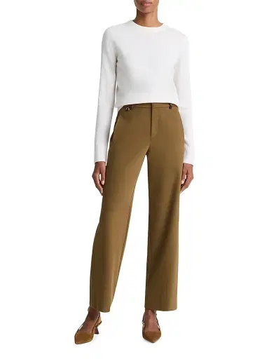 Vince Women's Cashmere Crewneck Sweater - Off White | Thumbnail 3 Vince Women's Cashmere Crewneck Sweater - Off White | Thumbnail 3