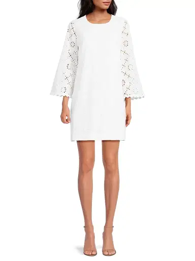 Lilly Pulitzer Women's Richie Cotton Eyelet Shift Minidress | Thumbnail 2 Lilly Pulitzer Women's Richie Cotton Eyelet Shift Minidress | Thumbnail 2