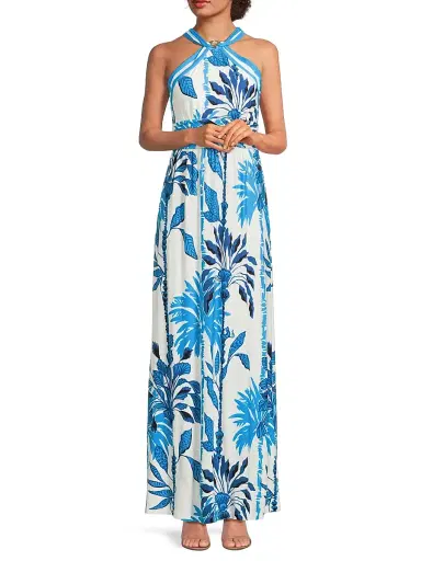 Lilly Pulitzer Women's Devena Floral Halter Maxi Dress | Thumbnail 2 Lilly Pulitzer Women's Devena Floral Halter Maxi Dress | Thumbnail 2