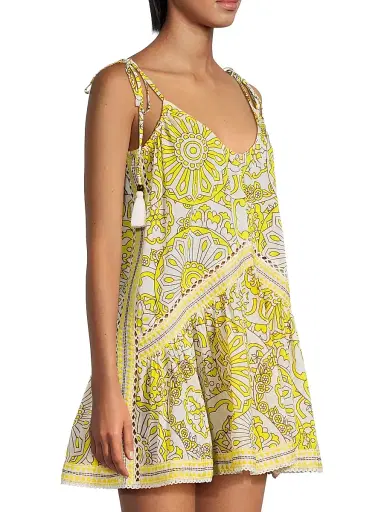Ramy Brook Women's Gigi Printed Cotton Mini Cover-Up Dress - Sunglow Combo | Thumbnail 4 Ramy Brook Women's Gigi Printed Cotton Mini Cover-Up Dress - Sunglow Combo | Thumbnail 4