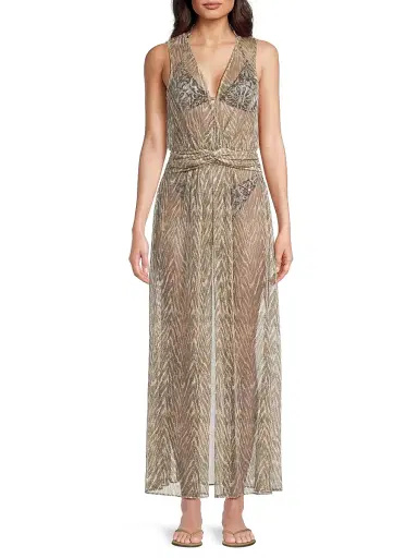 Ramy Brook Women's Sahana Animal Printed Cover-Up Maxi Dress | Thumbnail 3 Ramy Brook Women's Sahana Animal Printed Cover-Up Maxi Dress | Thumbnail 3