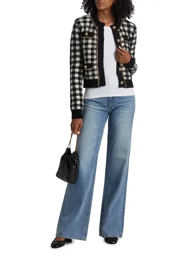 Generation Love Women's Selma Checked Jacquard Cardigan - Black | Thumbnail 2 Generation Love Women's Selma Checked Jacquard Cardigan - Black | Thumbnail 2