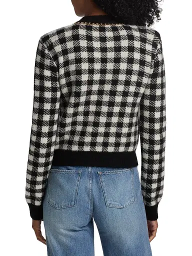 Generation Love Women's Selma Checked Jacquard Cardigan - Black | Thumbnail 5 Generation Love Women's Selma Checked Jacquard Cardigan - Black | Thumbnail 5