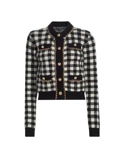 Generation Love Women's Selma Checked Jacquard Cardigan - Black | Thumbnail 1 Generation Love Women's Selma Checked Jacquard Cardigan - Black | Thumbnail 1