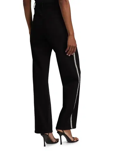 Generation Love Women's Erika Crystal-Embellished High-Rise Wide Leg Jeans - Black | Thumbnail 5 Generation Love Women's Erika Crystal-Embellished High-Rise Wide Leg Jeans - Black | Thumbnail 5