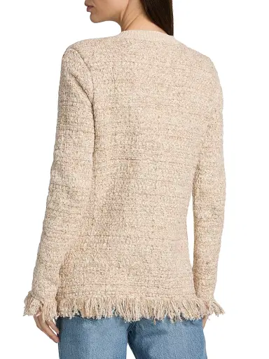 L'AGENCE Women's Kastoria Fringe-Trim Cotton-Blend Tweed Cardigan - Natural Multi Boucle | Thumbnail 5 L'AGENCE Women's Kastoria Fringe-Trim Cotton-Blend Tweed Cardigan - Natural Multi Boucle | Thumbnail 5