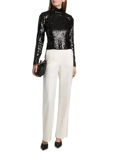 rag & bone Women's Lucy Sequined Mock Turtleneck Sweater - Black | Thumbnail 2 rag & bone Women's Lucy Sequined Mock Turtleneck Sweater - Black | Thumbnail 2