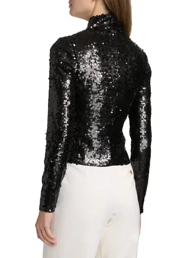 rag & bone Women's Lucy Sequined Mock Turtleneck Sweater - Black | Thumbnail 5 rag & bone Women's Lucy Sequined Mock Turtleneck Sweater - Black | Thumbnail 5