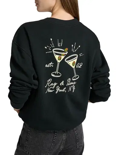 rag & bone Women's That's The Spirit Sweatshirt - Black | Thumbnail 6 rag & bone Women's That's The Spirit Sweatshirt - Black | Thumbnail 6
