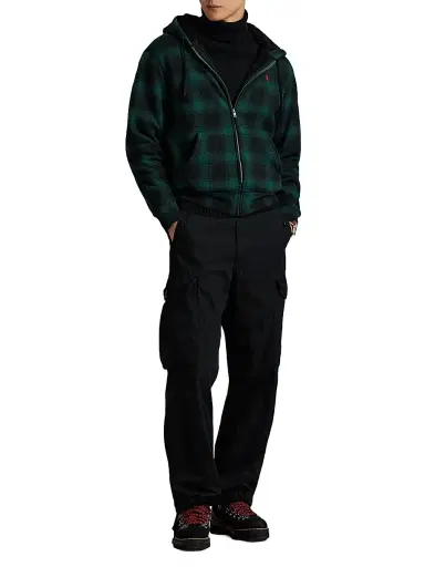 Polo Ralph Lauren Men's Magic Cotton Fleece Plaid Hoodie - Lodge Shadow Plaid Moss Agate - Size XS | Thumbnail 2 Polo Ralph Lauren Men's Magic Cotton Fleece Plaid Hoodie - Lodge Shadow Plaid Moss Agate - Size XS | Thumbnail 2
