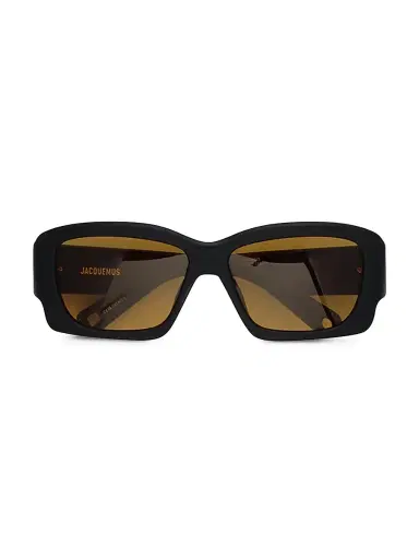 Jacquemus Women's Croisière 56MM Rectangular Sunglasses - Black Yellow | Thumbnail 2 Jacquemus Women's Croisière 56MM Rectangular Sunglasses - Black Yellow | Thumbnail 2