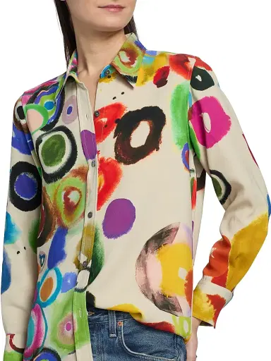 Libertine Women's JH Gouache New Classic Shirt - Cream Multi | Thumbnail 6 Libertine Women's JH Gouache New Classic Shirt - Cream Multi | Thumbnail 6