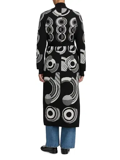 Libertine Women's Sonia Longline Cashmere Belted Cardigan - Black Multi - Size Medium | Thumbnail 5 Libertine Women's Sonia Longline Cashmere Belted Cardigan - Black Multi - Size Medium | Thumbnail 5