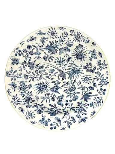Mottahedeh Sacred Bird & Butterfly Porcelain Rimmed Soup Plate | Thumbnail 1 Mottahedeh Sacred Bird & Butterfly Porcelain Rimmed Soup Plate | Thumbnail 1