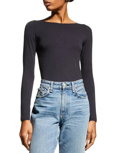 Majestic Filatures Women's Soft Touch Long-Sleeve Top - Navy | Thumbnail 3 Majestic Filatures Women's Soft Touch Long-Sleeve Top - Navy | Thumbnail 3