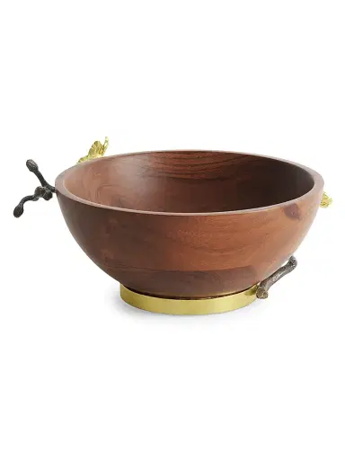 Michael Aram Small Gold Orchid Wood Bowl - Brown | Thumbnail 3 Michael Aram Small Gold Orchid Wood Bowl - Brown | Thumbnail 3