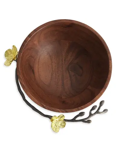 Michael Aram Small Gold Orchid Wood Bowl - Brown | Thumbnail 4 Michael Aram Small Gold Orchid Wood Bowl - Brown | Thumbnail 4
