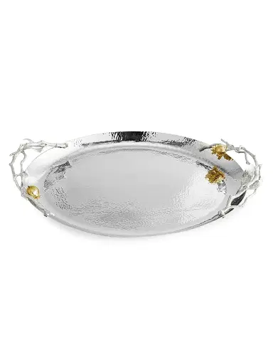 Michael Aram Pomegranate Silver & Gold Oval Tray | Thumbnail 2 Michael Aram Pomegranate Silver & Gold Oval Tray | Thumbnail 2