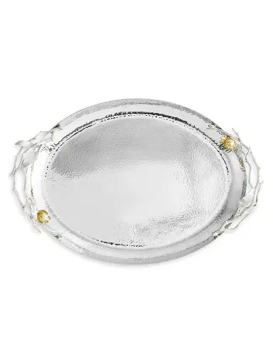 Michael Aram Pomegranate Silver & Gold Oval Tray | Thumbnail 4 Michael Aram Pomegranate Silver & Gold Oval Tray | Thumbnail 4