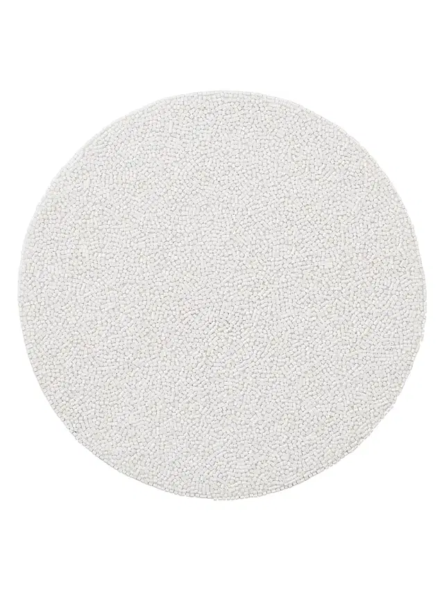 Perennial Beaded Placemat - White Perennial Beaded Placemat - White