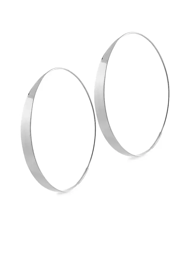 Women's Glam 14K White Gold Hoop Earrings - White Gold Women's Glam 14K White Gold Hoop Earrings - White Gold