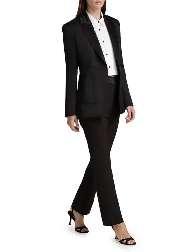 Toccin Women's Carmela Cigarette Tuxedo Pants - Jet | Thumbnail 2 Toccin Women's Carmela Cigarette Tuxedo Pants - Jet | Thumbnail 2