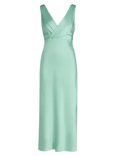 Jason Wu Collection Women's Crepe Satin V-Neck A-Line Maxi Dress - Pale Sage - Size 10 | Thumbnail 1 Jason Wu Collection Women's Crepe Satin V-Neck A-Line Maxi Dress - Pale Sage - Size 10 | Thumbnail 1