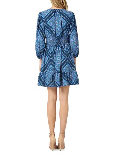 Shoshanna Women's Imogen Smocked Floral-Print Empire Minidress | Thumbnail 3 Shoshanna Women's Imogen Smocked Floral-Print Empire Minidress | Thumbnail 3