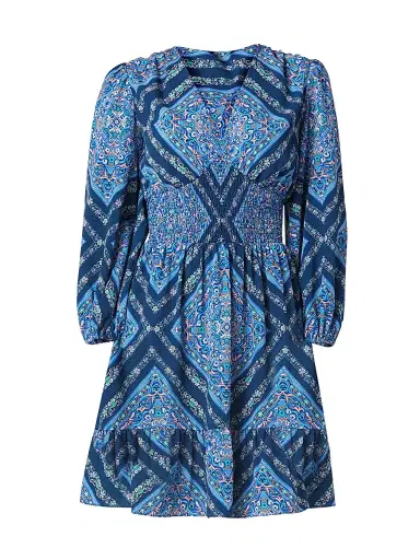 Shoshanna Women's Imogen Smocked Floral-Print Empire Minidress | Thumbnail 1 Shoshanna Women's Imogen Smocked Floral-Print Empire Minidress | Thumbnail 1