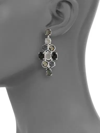 Ippolita Women's Rock Candy Black Tie Semi-Precious Multi-Stone & Sterling Silver Cascade Chandelier Earrings - Silver Black | Thumbnail 2 Ippolita Women's Rock Candy Black Tie Semi-Precious Multi-Stone & Sterling Silver Cascade Chandelier Earrings - Silver Black | Thumbnail 2