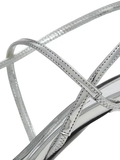Proenza Schouler Women's Tee 85MM Satin Slingback Sandals - Silver | Thumbnail 6 Proenza Schouler Women's Tee 85MM Satin Slingback Sandals - Silver | Thumbnail 6