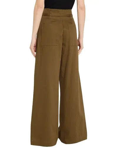 Proenza Schouler White Label Women's Raver Fine Herringbone Pants - Dark Green | Thumbnail 4 Proenza Schouler White Label Women's Raver Fine Herringbone Pants - Dark Green | Thumbnail 4