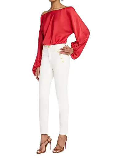 Ramy Brook Women's Helena High-Rise Skinny Jeans - White | Thumbnail 3 Ramy Brook Women's Helena High-Rise Skinny Jeans - White | Thumbnail 3