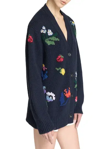 Malo Women's Dalia Cashmere Cardigan Sweater - Navy | Thumbnail 3 Malo Women's Dalia Cashmere Cardigan Sweater - Navy | Thumbnail 3