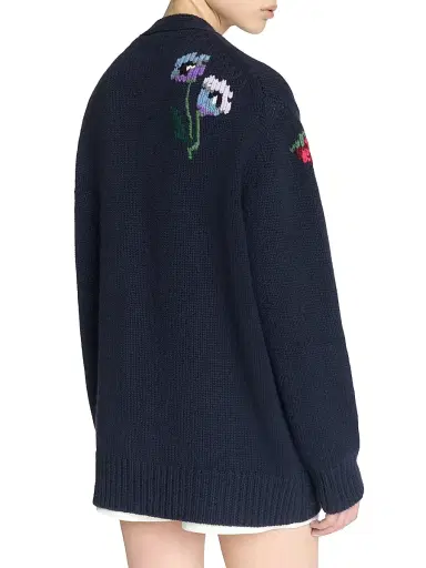 Malo Women's Dalia Cashmere Cardigan Sweater - Navy | Thumbnail 4 Malo Women's Dalia Cashmere Cardigan Sweater - Navy | Thumbnail 4