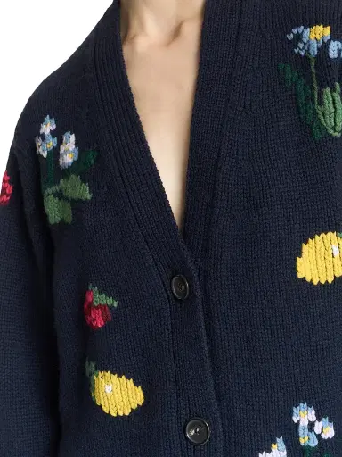 Malo Women's Dalia Cashmere Cardigan Sweater - Navy | Thumbnail 5 Malo Women's Dalia Cashmere Cardigan Sweater - Navy | Thumbnail 5