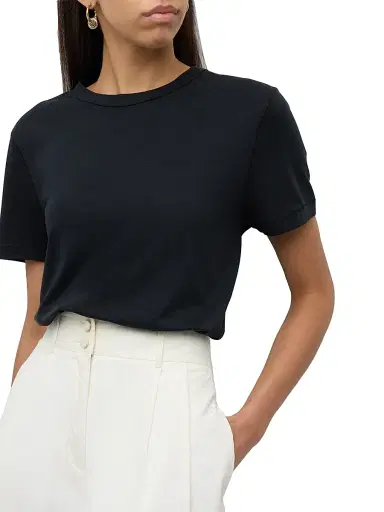 Majestic Filatures Women's Crewneck T-Shirt - Black | Thumbnail 4 Majestic Filatures Women's Crewneck T-Shirt - Black | Thumbnail 4