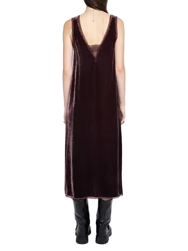 Zadig & Voltaire Women's Renzo Velvet Lace-Trimmed Midi-Slipdress - Burgundy - Size Small | Thumbnail 4 Zadig & Voltaire Women's Renzo Velvet Lace-Trimmed Midi-Slipdress - Burgundy - Size Small | Thumbnail 4